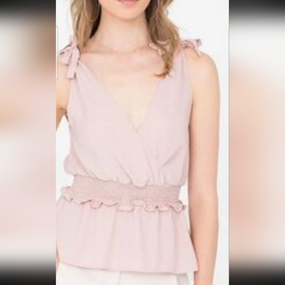 Amanda Uprichard Pink Sleeveless Wrap Tank Top